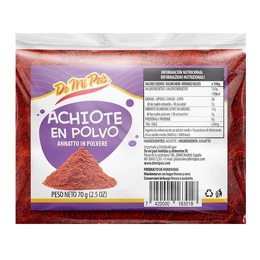 DE MI PAIS ACHIOTE EN POLVO 70gr CX50