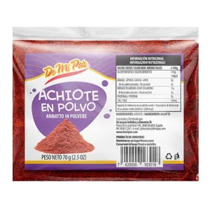 DE MI PAIS ACHIOTE EN POLVO 70gr CX50 - Imagen 1